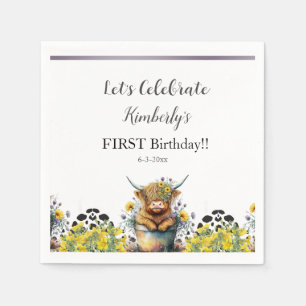 Holy Cow First Birthday  Napkin