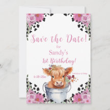 Holy Cow First Birthday Save the Date