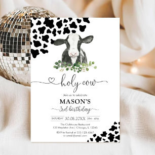 Holy Cow Floral Baby Shower Invitation