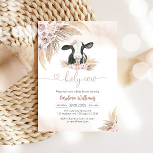 Holy Cow Floral Baby Shower Invitation