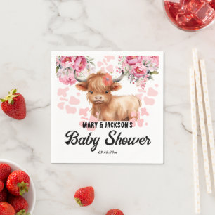 Holy Cow Floral Baby Shower Napkin