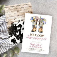 Holy Cow Floral Cowboy Boots 30th Birthday
