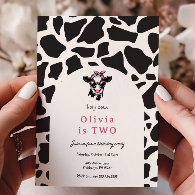 Holy Cow Fun Birthday Party Invitation (Creator Uploaded)