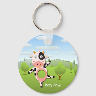 holy cow! Funny Farm key Chain