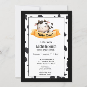 Holy Cow Gender Neutral Baby Shower   Invitation