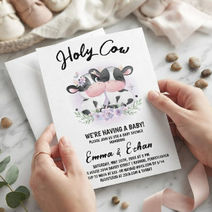 Holy Cow Gender Reveal Baby Shower Invitation