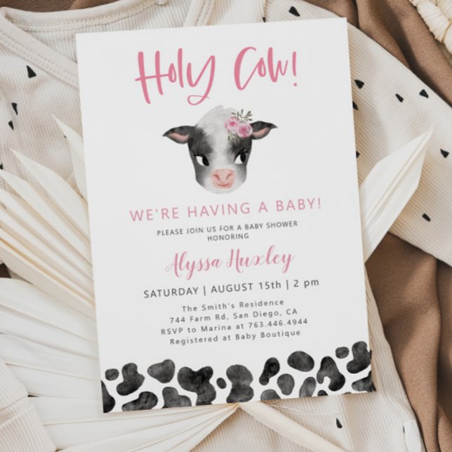 Holy Cow Girl Baby Shower  Invitation (Creator Uploaded)