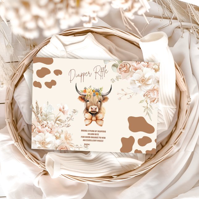 Holy Cow Greenery Highland Cow  Diapper Raffle Enclosure Card (Creator Uploaded)