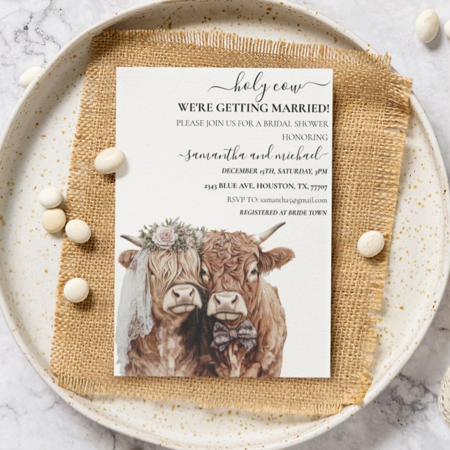 Holy Cow Highland  Bride Groom Bridal Invitation (Creator Uploaded)