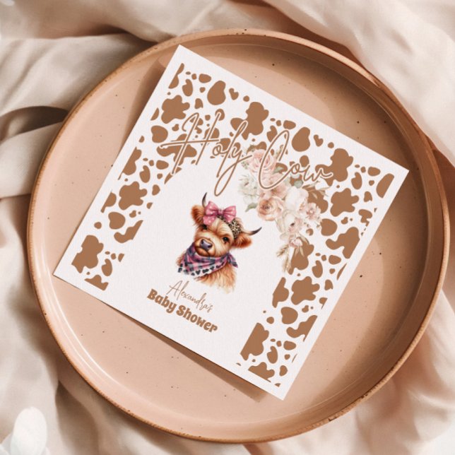 Holy Cow Highland Cow    Baby Shower Napkin (Creator Uploaded)