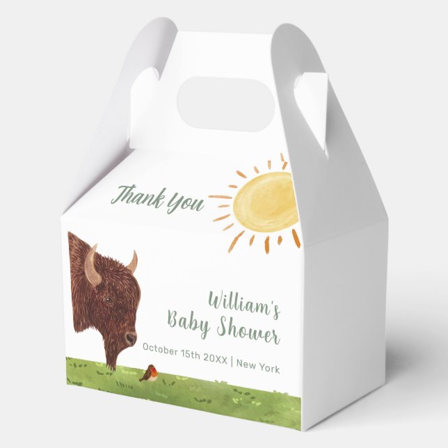 Holy Cow Highland Farm Animal Baby Shower  Favour Box (Front)