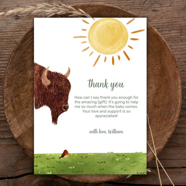 Holy Cow Highland Farm Animal Baby Shower  Thank You Card (Holy Cow Highland Farm Animal Baby Shower Thank You Card)