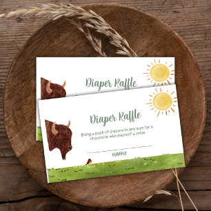 Holy Cow Highland Farm Diaper Raffle Baby Shower Enclosure Card