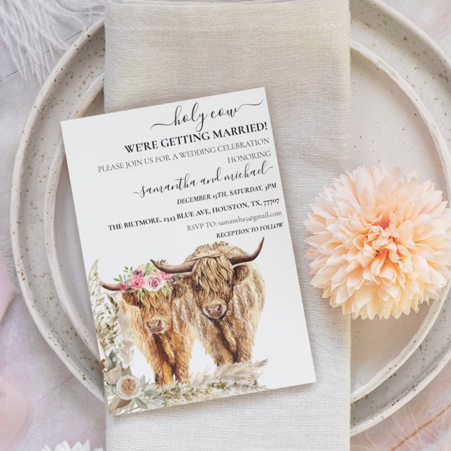 Holy Cow Highland Wedding  Invitation (Creator Uploaded)