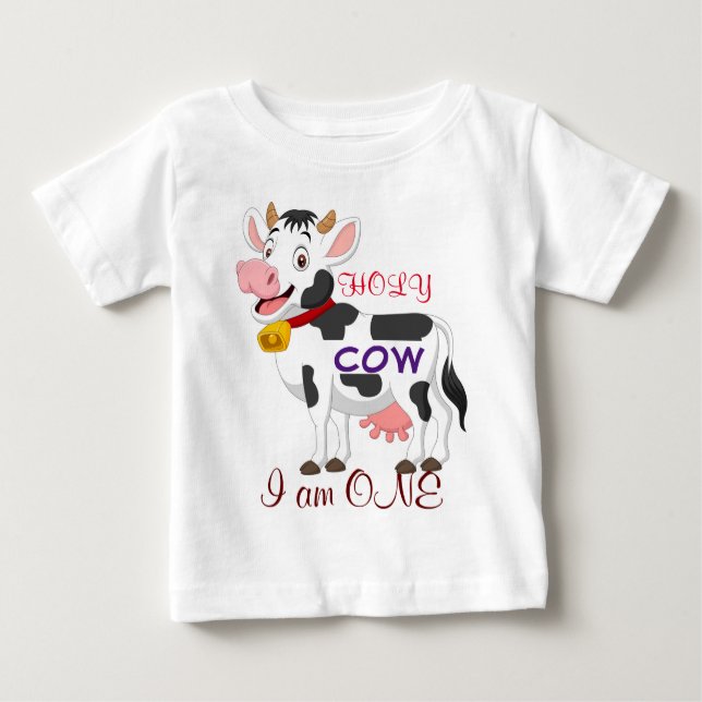Holy Cow I am One kids Baby T-Shirt (Front)