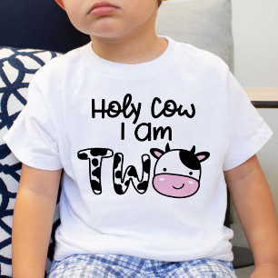 Holy Cow I Am Two Boy 2nd Birthday T-Shirt