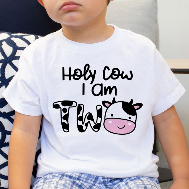 Holy Cow I Am Two Boy 2nd Birthday T-Shirt (Creator Uploaded)