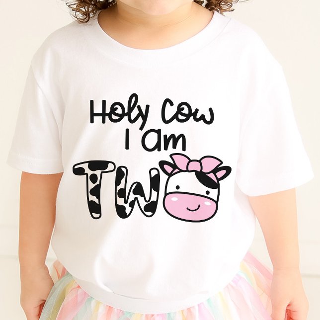Holy Cow I Am Two Girl 2nd Birthday T-Shirt (Creator Uploaded)