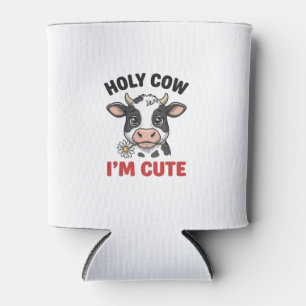 Holy Cow I’m Cute Funny Cow Vintage Engraving Desi Can Cooler