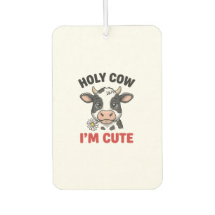 Holy Cow I’m Cute Funny Cow Vintage Engraving Desi Car Air Freshener