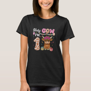 Holy Cow I'm 1 Highland Cow Farming 1st Birthday 1 T-Shirt