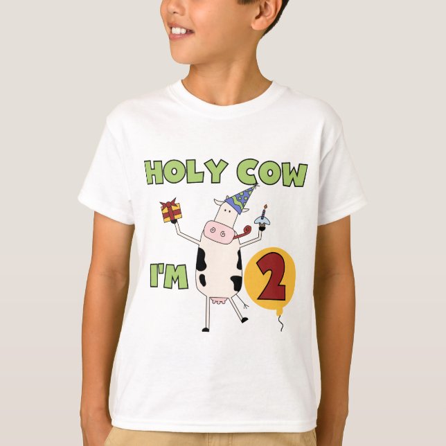 Holy Cow I'm 2 Birthday T-shirts and Gifts (Front)