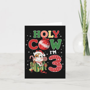Holy Cow I'm 3 Birthday Boy 3rd Cow Farm Animals C Card