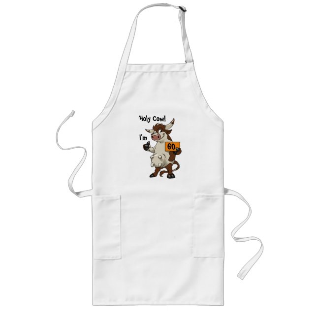 Holy Cow I'm 60 Funny 60th Birthday Gift Apron (Front)