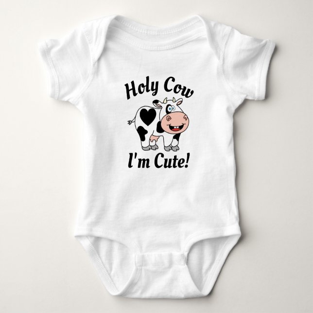 Holy Cow I'm Cute! Baby Bodysuit (Front)