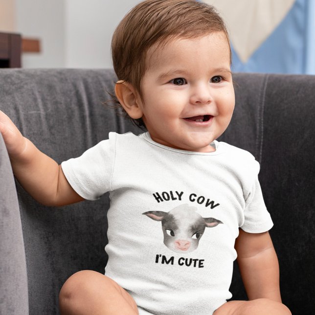 Holy Cow I'm Cute Boy Baby Bodysuit (Creator Uploaded)