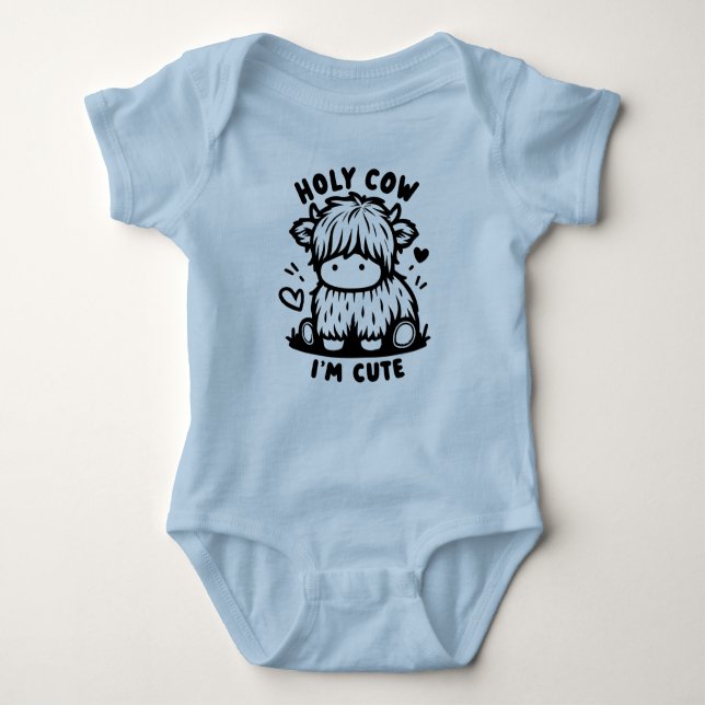 Holy Cow I'm Cute for Baby Bliss Baby Bodysuit (Front)
