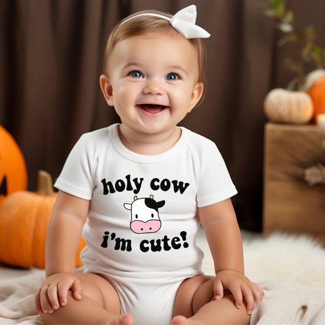 Holy Cow I'm Cute Pink Baby Bodysuit (Creator Uploaded)