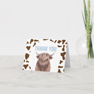 Holy Cow I'm One Brown Cow Print Thank You Card