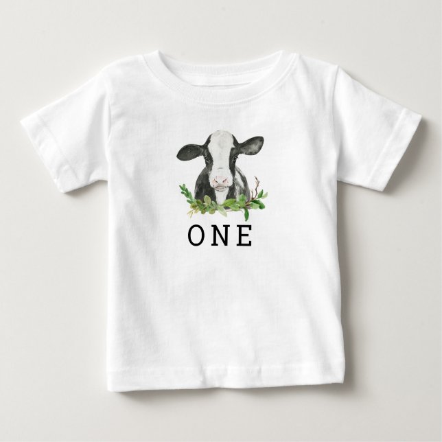 Holy Cow I'm One First Birthday  Baby T-Shirt (Front)