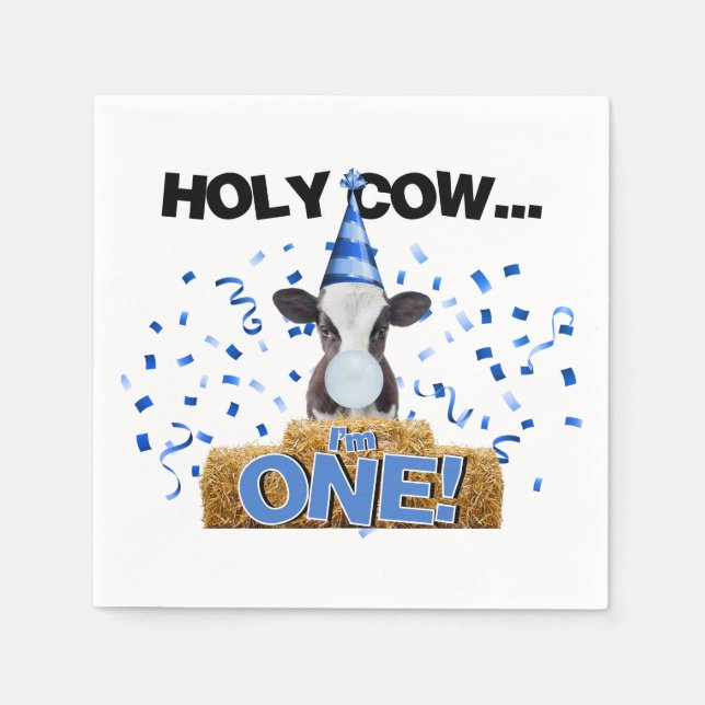 Holy Cow I'm ONE! Napkin (Front)