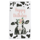 Holy Cow I'm One Pink Floral and Cow Print