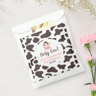 Holy Cow I'm Turning One! 1st First Birthday Party Favour Bag