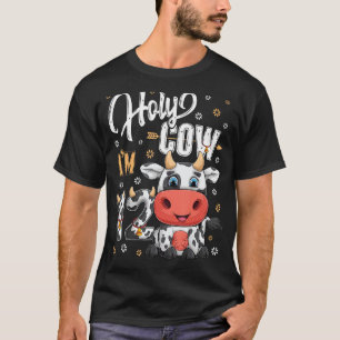 Holy Cow I'm Twelve 12 Year Old Cow Farm Theme 12t T-Shirt