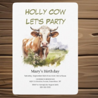 Holy Cow! It's a Birthday Party! Invitation