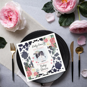 Holy Cow, It's A Girl Baby Shower Welcome Napkin
