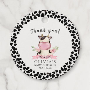Holy Cow It's a Girl Cute Cow Baby shower Favour Tags