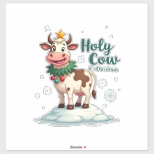 Holy Cow Its Christmas I Xmas Cow T-Shirt (2)