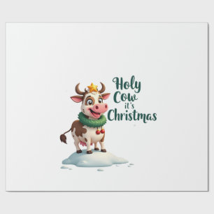 Holy Cow Its Christmas I Xmas Cow T-Shirt (3) Wrapping Paper