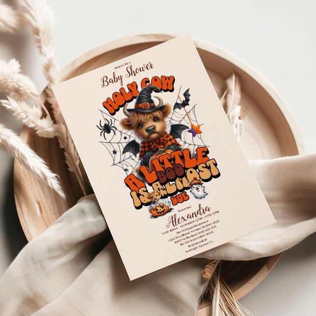 Holy Cow Little Boo Halloween Baby Shower Invitation (Creator Uploaded)
