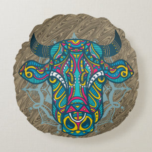 Holy Cow Mandala Design Round Cushion