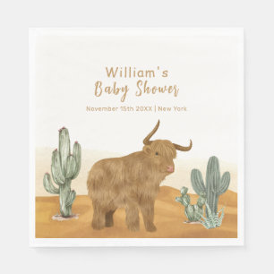 Holy Cow minimal Boho Cactus Desert Baby Shower Napkin