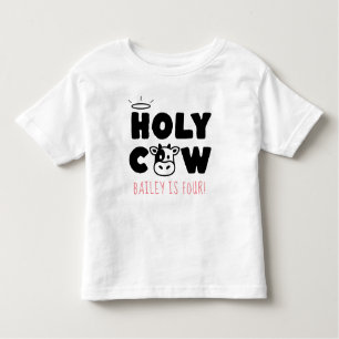 Holy Cow Name and Age Birthday Girls Cute Bday Toddler T-Shirt