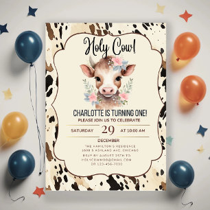holy cow party invitations 2nd birthday cow party