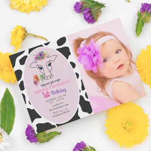 Holy Cow Photo 1st Birthday Invitation