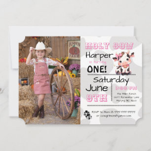 Holy Cow Photo Country Birthday Party Invitation